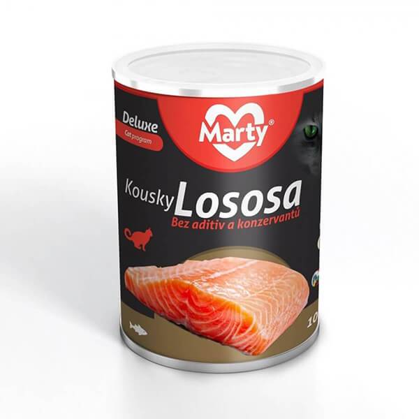 MARTY 100% Fleisch Lachs in Stücken 8x400g
